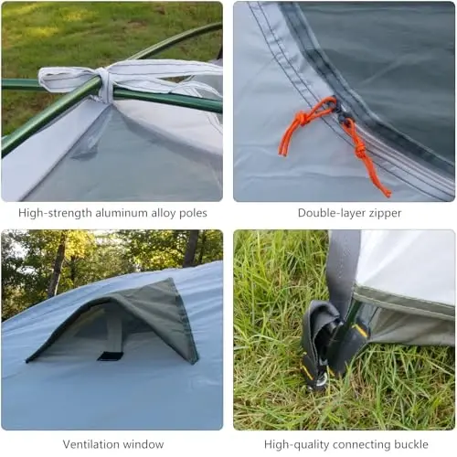 HILLMAN 1/2/3/4 Person Tents for Camping Instant Lightweight Backpacking Tents Easy Set Up Waterproof Family Camping Tent with Rainfly & Carry Bag Portable Dome Tent for Camping Hiking & Traveling - 6