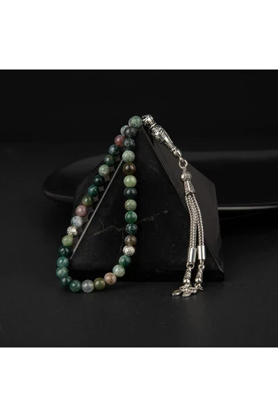 Hind Agati tabiiy tosh tasbehi 33 talik - 6mm - 2