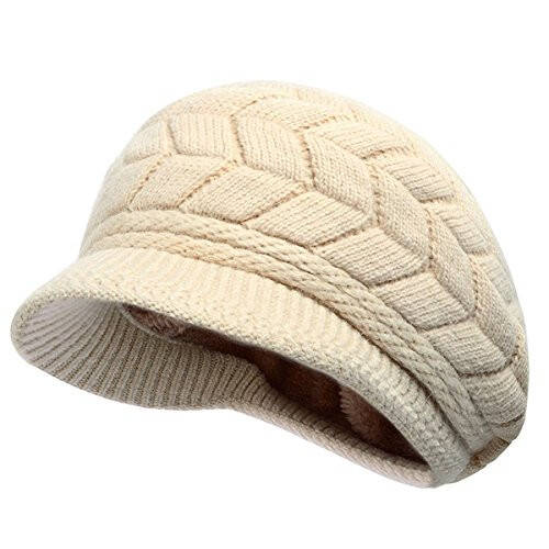 HINDAVI Women Winter Warm Knit Hat Wool Snow Ski Caps with Visor - 2