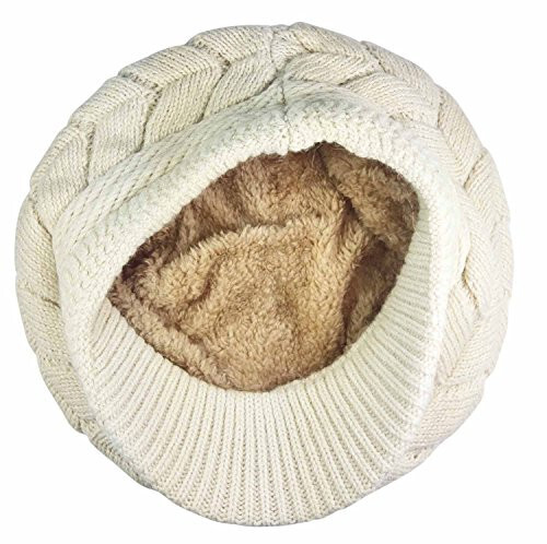 HINDAVI Women Winter Warm Knit Hat Wool Snow Ski Caps with Visor - 3