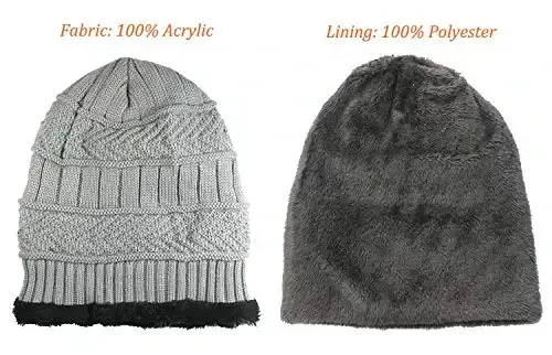 HINDAWI Winter Hat Scarf Gloves Slouchy Beanie Snow Knit Skull Cap Touch Screen Mittens Circle Scarves for Women Men - 3