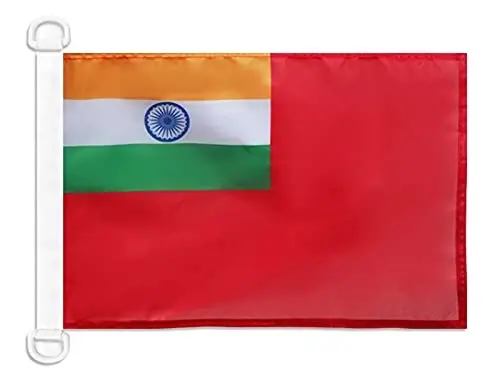 India Civil Ensign NAUTICAL Flag 18'' x 12'' - Indian merchant flags 30 x 45 cm. - Banner 12x18 in for boat - AZ FLAG 