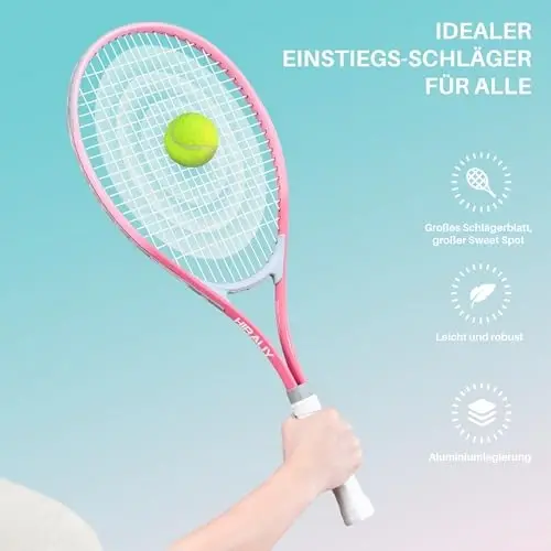 HIRALIY Tennis Rackets 2 Pack for Adults Beginners - 27 Inch Lightweight Aluminum Tennis Racquet Set with 3 Balls & Carry Bag - Vibration Dampening & Large Sweet Spot for Men Women Couples - HIRALIY (1)
