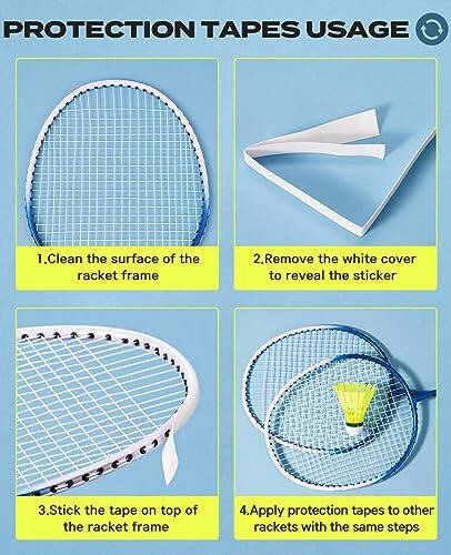 HIRALIY Badminton Rackets Set of 4 for Outdoor Backyard Games, Including 4 Rackets, 12 Nylon Shuttlecocks, 4 Replacement Grip Tapes and 1 Carrying Bag - 6