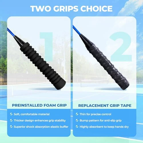 HIRALIY Badminton Rackets Set of 4 for Outdoor Backyard Games, Including 4 Rackets, 12 Nylon Shuttlecocks, 4 Replacement Grip Tapes and 1 Carrying Bag - 4