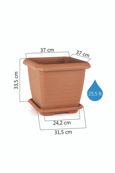 Hisar Square Planter 25.3 Lt Outdoor And Indoor Planter - 3