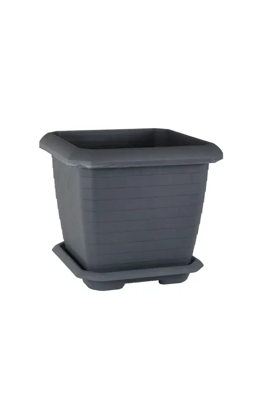 Hisar Square Pot 25,3 Lt - Outdoor And Indoor Pot-DARK ANTHRACITE - 2
