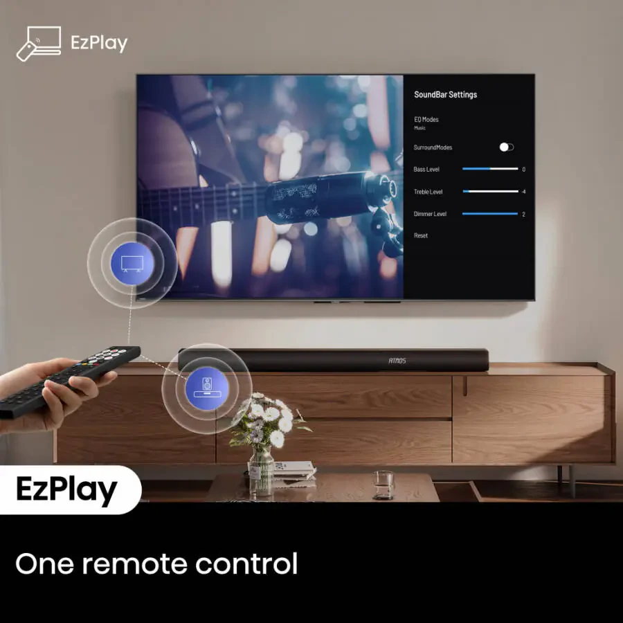 Hisense 5.1 Ch Soundbar R652 with a total of 440W output, Rear Surround Speakers, 6.5” Wireless Subwoofer, Dolby Atmos and DTS Virtual X, Easy Connect - 6