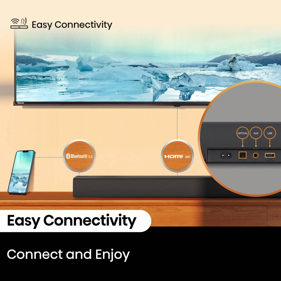 Hisense 5.1 Kanallı 540W Soundbar Kablosuz Subwoofer ve 2 Kablosuz Arka Hoparlör ile (HS5100) - 5