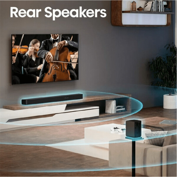 Hisense 5.1 kanalli simsiz subwooferli soundbar (AX5100G)-Qora (qayta tiklangan) - 5