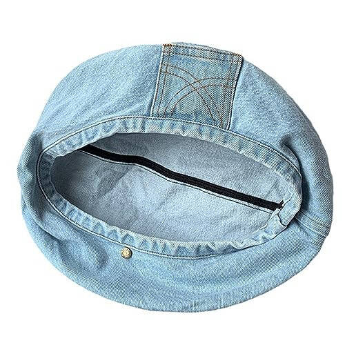 HISYI Women Beret Hat for Four Season Octagonal Hat Girls Spring Autumn Denims Breathable Headdress Soft Bonnet Hat - 1