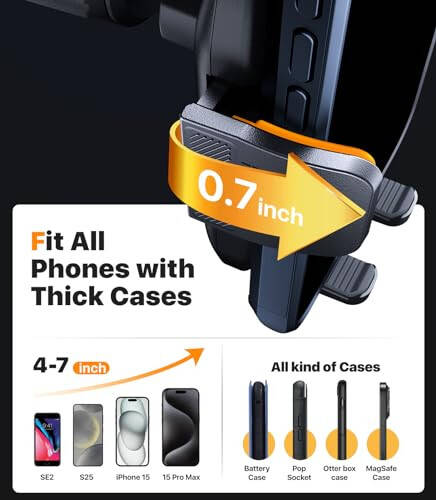 hitolza Ultra Stable Phone Holders for Your Car [Powerful & 360 Adjustable Suction Cup] Universal Car Phone Holder Mount Long Arm Flexible Car Mount for Dashboard Windshield Air Vent All Phone Case - 8