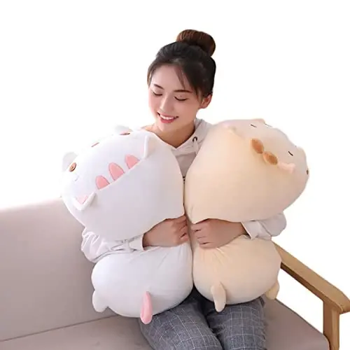 hitoshe Ayiq Plush Pillow, Yumshoq Ayiq O'yinchoq Silindrsimon Tana Yostig'i Bolalar uchun Sovg'alar, 23.6