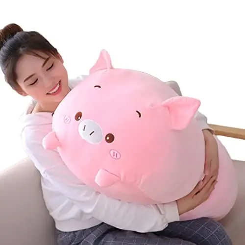 hitoshe Pig Plush Stuffed Animal, Cute Pink Pig Plushie Toy Gifts for Kids Birthday, Valentine, Christmas, 8inch - 3