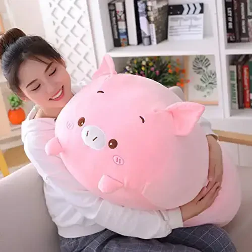 hitoshe Pig Plush Pillow, Soft Pink Pig Stuffed Animal Body Pillow Toy Gifts for Bedding, Kids, 33.5