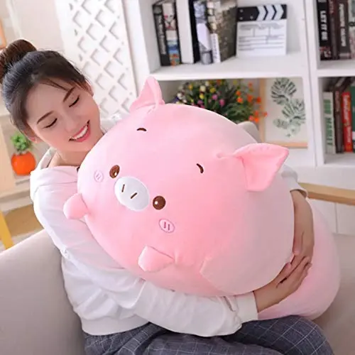 hitoshe Pig Plush Pillow, Soft Pink Pig Stuffed Animal Body Pillow Toy Gifts for Bedding, Kids, 33.5