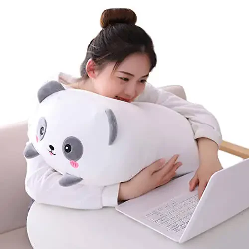 hitoshe Panda Plush Stuffed Animal, Cute Panda Plushie Cylindrical Body Pillow Toy Gifts for Kids Birthday, Valentine, Christmas, 8inch - 6