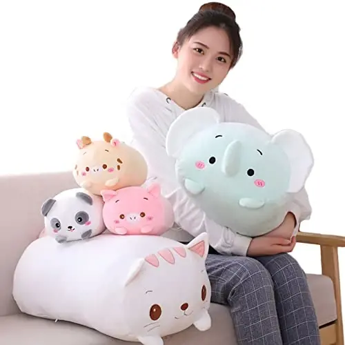 hitoshe Panda Plush Stuffed Animal, Soft Panda Plush Hugging Pillow Cylindrical Body Pillow Toy Gifts for Kids, 33.5