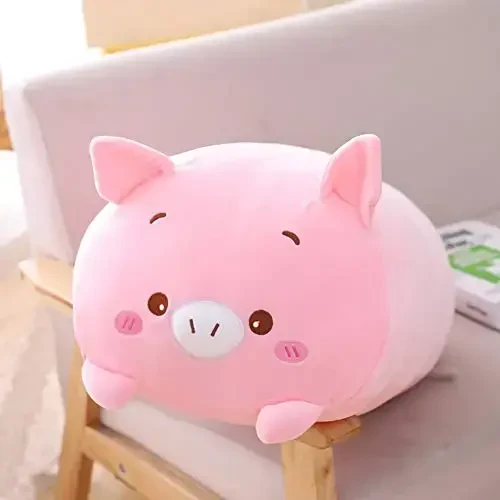 hitoshe Pig Plush Pillow, Soft Pink Pig Stuffed Animal Body Pillow Toy Gifts for Bedding, Kids, 23.6