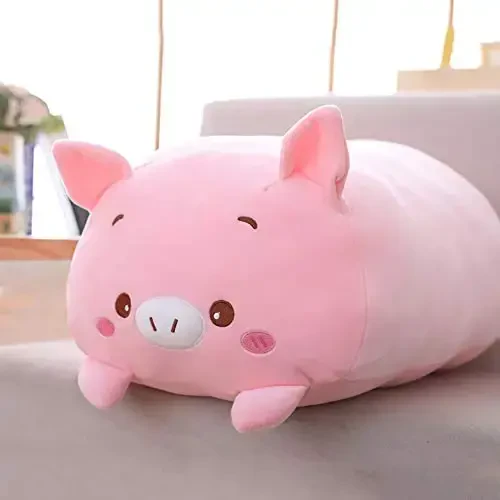 hitoshe Pig Plush Pillow, Soft Pink Pig Stuffed Animal Body Pillow Toy Gifts for Bedding, Kids, 23.6