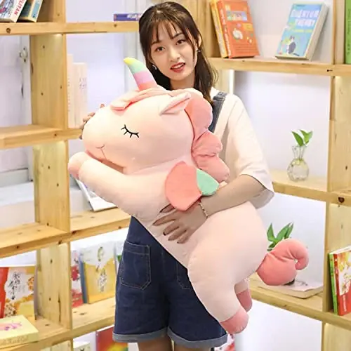 hitoshe Unicorn Stuffed Animal, Soft Unicorn Plush Hugging Pillow Toy Gifts for Kids (Pink, 23.6 in) - 5