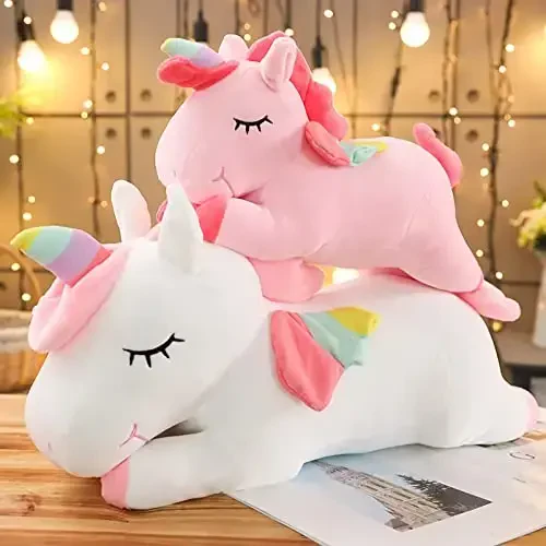 hitoshe Unicorn Stuffed Animal, Soft Unicorn Plush Hugging Pillow Toy Gifts for Kids (White, 23.6 in) - 6