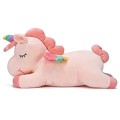 hitoshe Unicorn Plush Hugging Pillow, Big Unicorn Stuffed Animal Body Pillow Toy Gifts for Kids, Valentine, Christmas (Pink, 31.4 in) - HITOSHE (1)