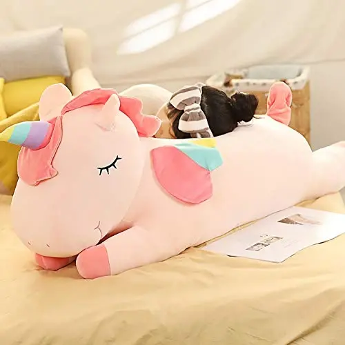 hitoshe Unicorn Plush Hugging Pillow, Big Unicorn Stuffed Animal Body Pillow Toy Gifts for Kids, Valentine, Christmas (Pink, 51.1 in) - 5
