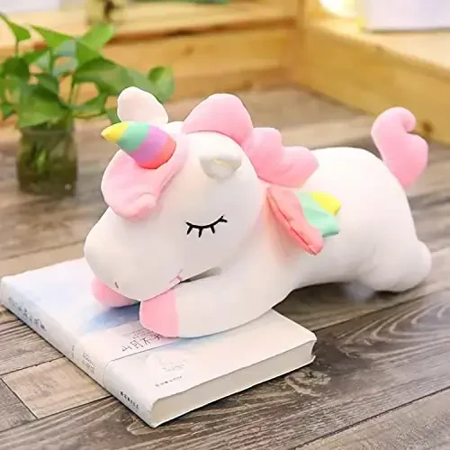 hitoshe Unicorn Stuffed Animal, Soft Unicorn Plush Hugging Pillow Toy Gifts for Kids (White, 19.6 in) - 2