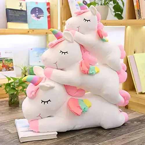 hitoshe Unicorn Stuffed Animal, Soft Unicorn Plush Hugging Pillow Toy Gifts for Kids (White, 19.6 in) - 3