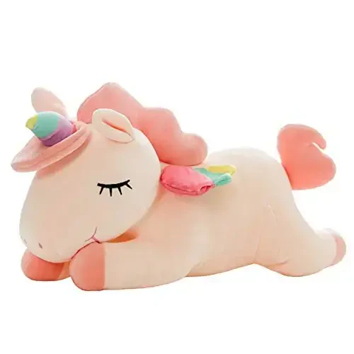 hitoshe Unicorn Stuffed Animals, Soft Unicorn Plush Hugging Pillow Toy Gifts for Kids (Pink, 12 in) - 1