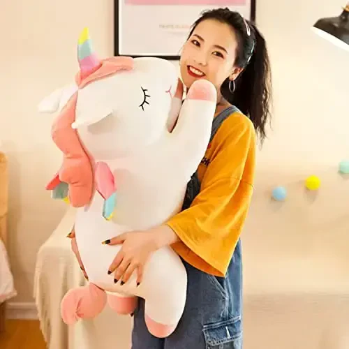 hitoshe Unicorn Stuffed Animals, Soft Unicorn Plush Hugging Pillow Toy Gifts for Kids (White, 12 in) - 3
