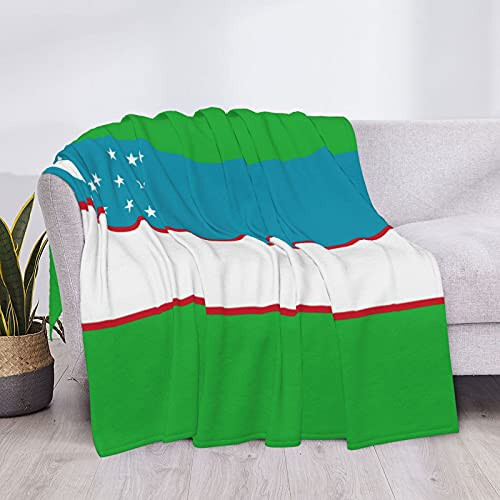 HKITCHENUS O'zbekiston Bayrog'i Fleece Blanket To'shak To'qimalari Divan Adyol Atma Hajmi 80