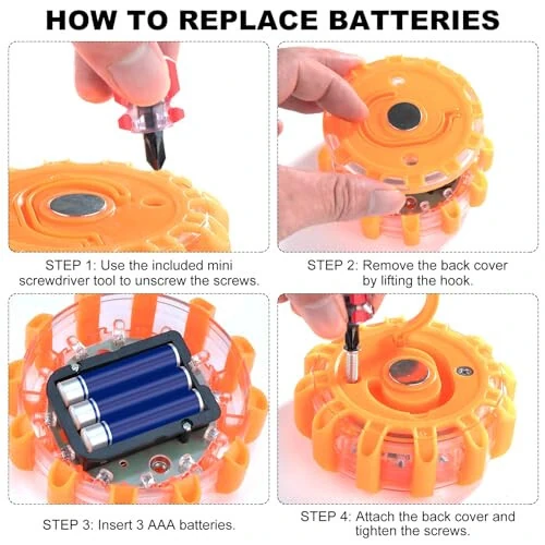 HLWDFLZ Avtomobil uchun favqulodda vaziyatlar uchun yo‘l chekkasi to‘plami, LED yo‘l chiroqlari, akkumulyator kabeli, tortish arqoni, qishki avtomobil xavfsizlik to‘plami, avtomobil uchun favqulodda vaziyatlar uchun yo‘l chekkasi to‘plami, 36 dona - 4