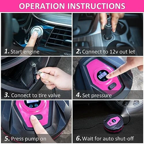 HLWDFLZ Car Emergency Kit with Portable Air Compressor - Roadside Emergency Kit for Vehicles, Winter Car Safety Roadside Assist Kit, Emergency Car Kit for Teen Girl and Ladies L-77 - 7