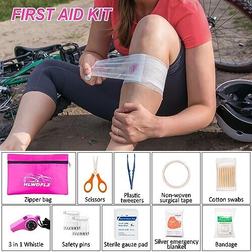 HLWDFLZ Car Emergency Kit with Portable Air Compressor - Roadside Emergency Kit for Vehicles, Winter Car Safety Roadside Assist Kit, Emergency Car Kit for Teen Girl and Ladies M-75 - 5