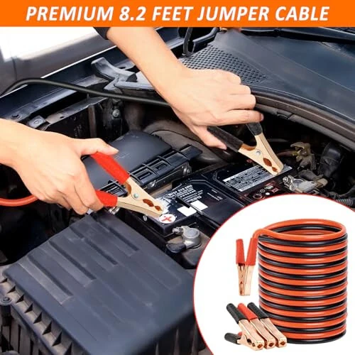 HLWDFLZ Car Emergency Roadside Kit, with Led Road Flares, Jump Cables, Towing Rope, Winter Car Safety Kit Roadside Emergency Kit for Car 36pcs - HLWDFLZ (1)