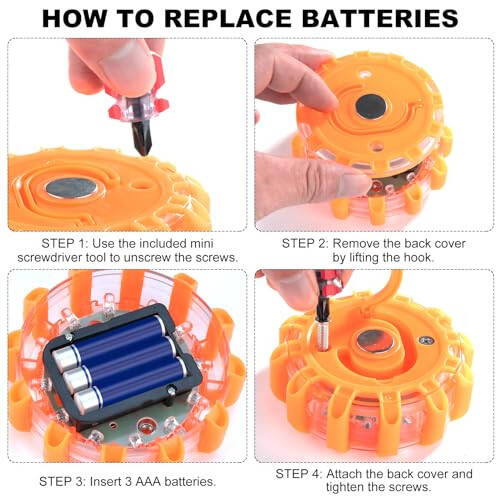 HLWDFLZ Car Emergency Roadside Kit, with Led Road Flares, Jump Cables, Towing Rope, Winter Car Safety Kit Roadside Emergency Kit for Car 36pcs - 4