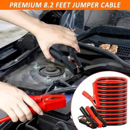 HLWDFLZ Car Emergency Roadside Kit, with Led Road Flares, Jump Cables, Towing Rope, Winter Car Safety Kit Roadside Emergency Kit for Car 50pcs - 2