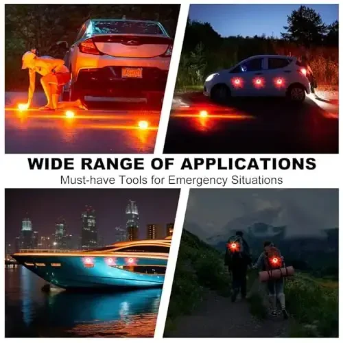 HLWDFLZ Car Emergency Roadside Kit, with Led Road Flares, Jump Cables, Towing Rope, Winter Car Safety Kit Roadside Emergency Kit for Car 50pcs - 3