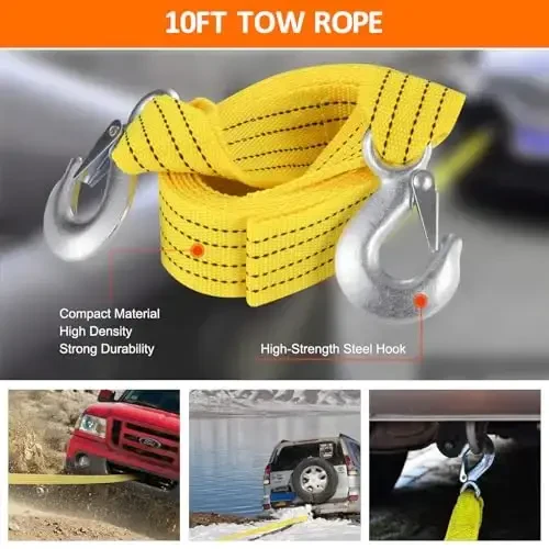 HLWDFLZ Car Emergency Roadside Kit, with Led Road Flares, Jump Cables, Towing Rope, Winter Car Safety Kit Roadside Emergency Kit for Car 50pcs - 6