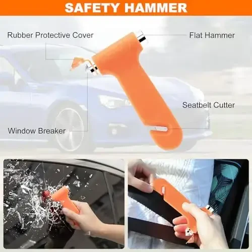 HLWDFLZ Car Emergency Roadside Kit, with Led Road Flares, Jump Cables, Towing Rope, Winter Car Safety Kit Roadside Emergency Kit for Car 50pcs - 7