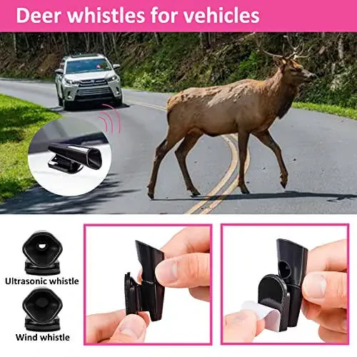 HLWDFLZ Car Roadside Emergency Kit - Pink Roadside Assistance Emergency Kit with Jumper Cables, Auto Tool Set, Deer Whistles, Winter Car Safety Roadside Assist Kit for Teen Girl and Ladies - 4