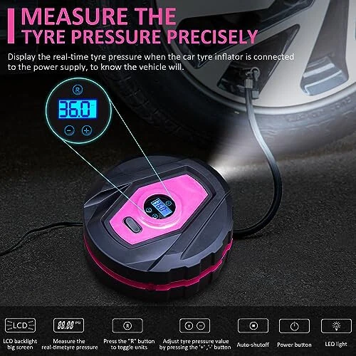 HLWDFLZ Car Emergency Kit with Portable Air Compressor - Roadside Emergency Kit for Vehicles, Winter Car Safety Roadside Assist Kit, Emergency Car Kit for Teen Girl and Ladies M-75 - 2