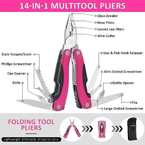 HLWDFLZ Car Emergency Kit with Portable Air Compressor - Roadside Emergency Kit for Vehicles, Winter Car Safety Roadside Assist Kit, Emergency Car Kit for Teen Girl and Ladies M-75 - 4