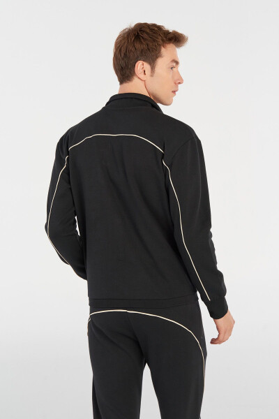 Erkek Sweatshirt Siyah 922060-2001 Modazonelroyal Zip Jacket - siyah - 3