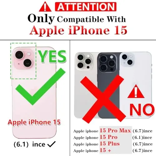 HNHYGETE для iPhone 15 с защитной пленкой HD: [Военный стандарт, испытание падением с 6 метров] Противоударный защитный чехол с кольцом для - iPhone 15 Blue - HNHYGETE (1)