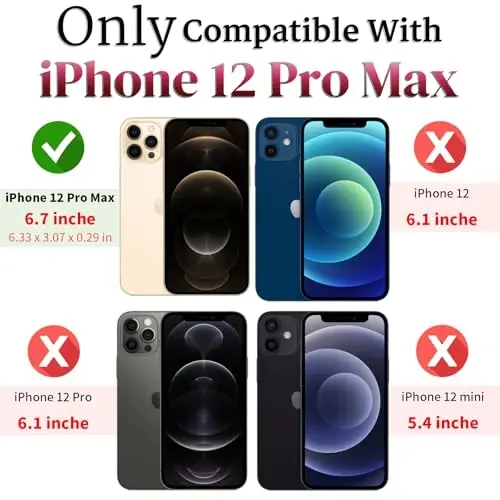 HNHYGETE for iPhone 12 Pro Max Case with Screen Protector: [Military Grade 20ft. Drop Tested] Slide Camera Cover Ring Shockproof Protective Phone Case for - iPhone 12 Pro Max (Red) - HNHYGETE (1)