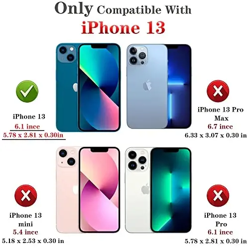 HNHYGETE for iPhone 13 Case with HD Screen Protector: [Military Grade 20ft. Drop Tested] Slide Camera Cover Ring Shockproof Protective Phone Case for - iPhone 13 (Black) - HNHYGETE (1)