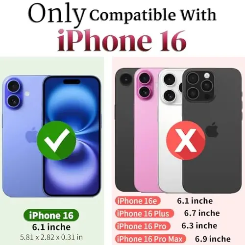 HNHYGETE for iPhone 16 Case with Screen Protector: [Military Grade 20ft. Drop Tested] Slide Camera Cover Ring Shockproof Protective Phone Case for - iPhone 16 (Blue) - HNHYGETE (1)
